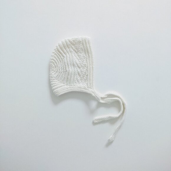 Wool Knit Baby Bonnet 0-3mo - Picture 1 of 7